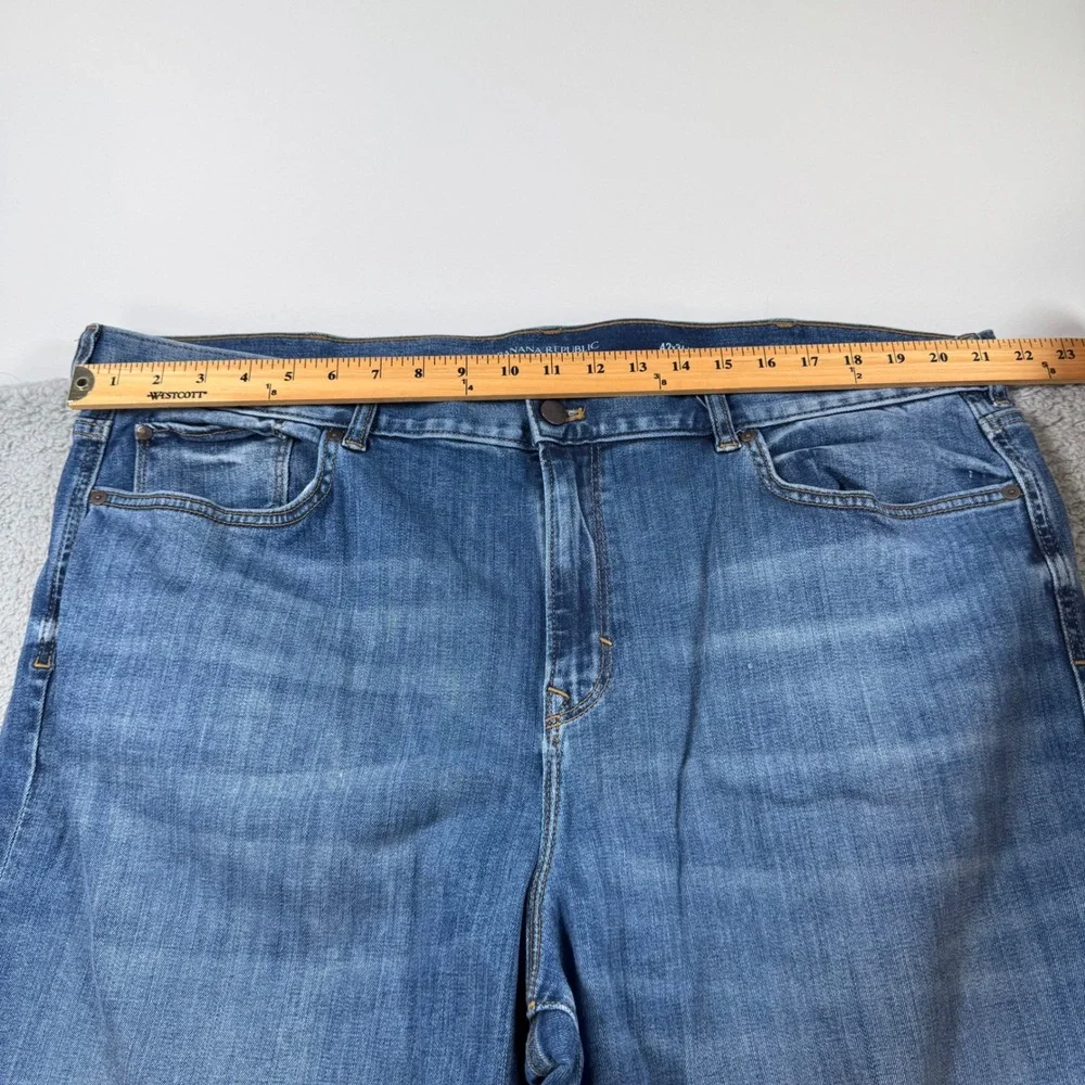 Banana Republic Traveler Slim Fit‎ Mens Jeans Blue Wash Size 42x35 Stretch Denim